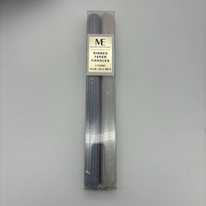 Modern Expressions 10" Ribbed Taper Candles, 2 ct Candle Sticks NEW